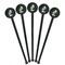 Popsicles and Polka Dots Black Plastic 7" Stir Stick - Round - Fan View