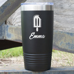 Popsicles and Polka Dots 20 oz Stainless Steel Tumbler - Black - Double Sided (Personalized)