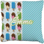 Popsicles and Polka Dots Faux-Linen Throw Pillow 20" (Personalized)