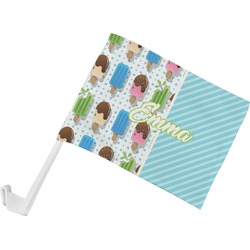 Popsicles and Polka Dots Car Flag - Small w/ Name or Text