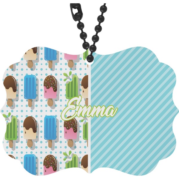 Custom Popsicles and Polka Dots Rear View Mirror Charm (Personalized)