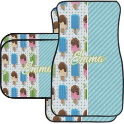 Popsicles and Polka Dots Car Floor Mats Set - 2 Front & 2 Back (Personalized)