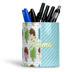 Popsicles and Polka Dots Ceramic Pen Holder