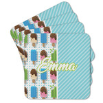 Popsicles and Polka Dots Cork Coaster - Set of 4 w/ Name or Text