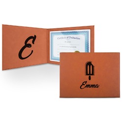 Popsicles and Polka Dots Leatherette Certificate Holder - Front and Inside (Personalized)