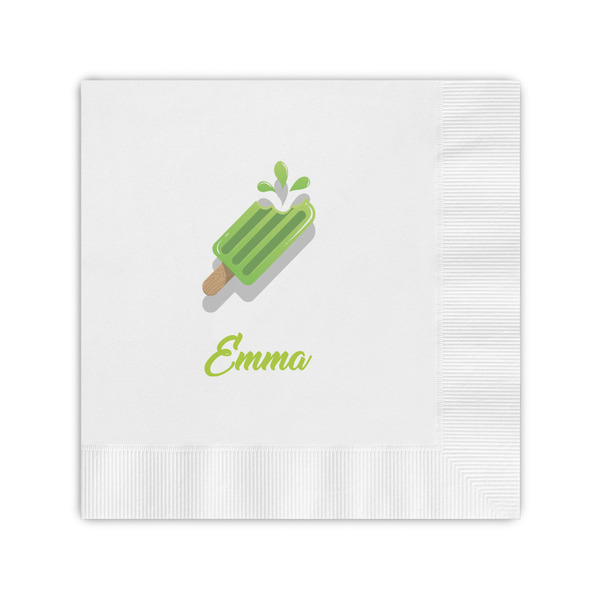 Custom Popsicles and Polka Dots Coined Cocktail Napkins (Personalized)