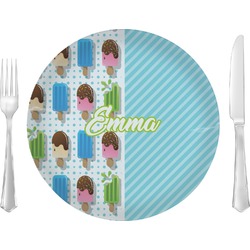 Popsicles and Polka Dots 10" Glass Lunch / Dinner Plates - Single or Set (Personalized)