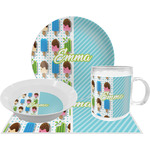 Popsicles and Polka Dots Dinner Set - Single 4 Pc Setting w/ Name or Text