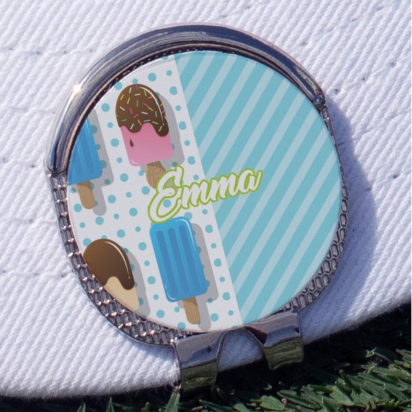 Custom Popsicles and Polka Dots Golf Ball Marker - Hat Clip