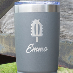 Popsicles and Polka Dots 20 oz Stainless Steel Tumbler - Grey - Double Sided (Personalized)