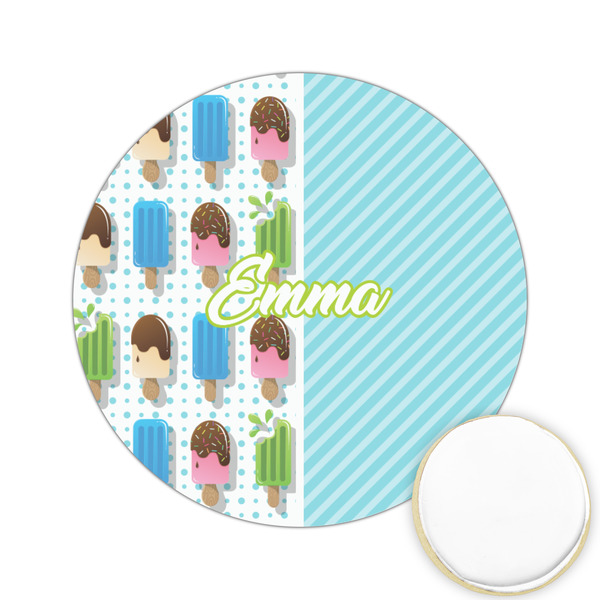 Custom Popsicles and Polka Dots Printed Cookie Topper - 2.15" (Personalized)