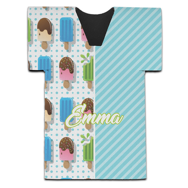 Custom Popsicles and Polka Dots Jersey Bottle Cooler (Personalized)