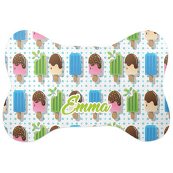 Popsicles and Polka Dots Bone Shaped Dog Food Mat (Large) (Personalized)