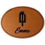 Popsicles and Polka Dots Faux Leather Iron On Patch - Oval (Personalized)