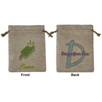 Popsicles and Polka Dots Medium Burlap Gift Bag - Front & Back (Personalized)