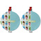 Popsicles and Polka Dots Metal Ball Ornament - Front and Back