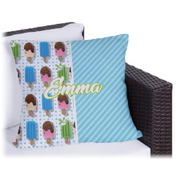 Popsicles and Polka Dots Outdoor Pillow - 16" (Personalized)