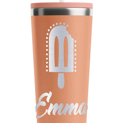 Popsicles and Polka Dots RTIC Everyday Tumbler with Straw - 28oz - Peach - Double-Sided (Personalized)