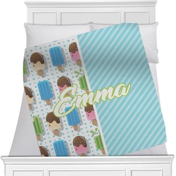 Popsicles and Polka Dots Minky Blanket - Toddler / Throw - 60"x50" - Single Sided (Personalized)