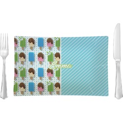 Popsicles and Polka Dots Glass Rectangular Lunch / Dinner Plate (Personalized)