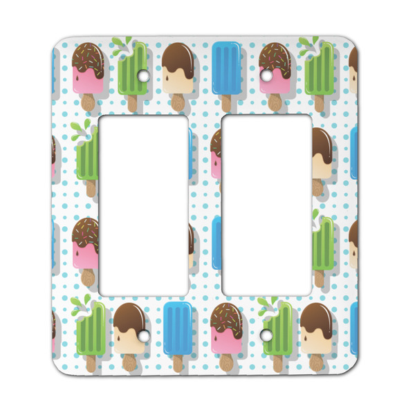 Custom Popsicles and Polka Dots Rocker Style Light Switch Cover - Two Switch