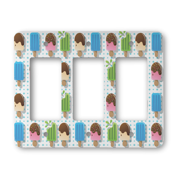 Custom Popsicles and Polka Dots Rocker Style Light Switch Cover - Three Switch