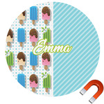 Popsicles and Polka Dots Round Car Magnet - 10" (Personalized)