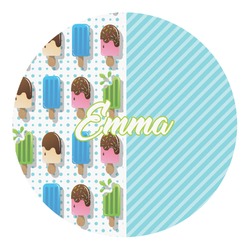 Popsicles and Polka Dots Round Decal - Medium (Personalized)