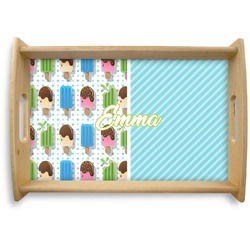 Popsicles and Polka Dots Natural Wooden Tray - Small (Personalized)