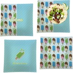 Popsicles and Polka Dots Set of 4 Glass Square Lunch / Dinner Plate 9.5" (Personalized)