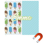 Popsicles and Polka Dots Square Car Magnet - 6" (Personalized)