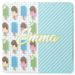 Popsicles and Polka Dots Square Rubber Backed Coaster (Personalized)