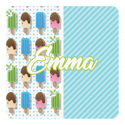 Popsicles and Polka Dots Square Decal - Small (Personalized)