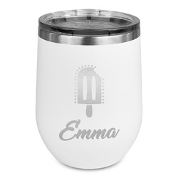 Popsicles and Polka Dots Stemless Stainless Steel Wine Tumbler - White - Single Sided (Personalized)
