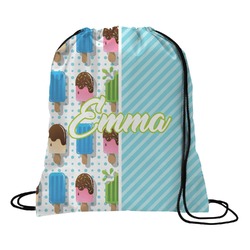 Popsicles and Polka Dots Drawstring Backpack - Medium (Personalized)