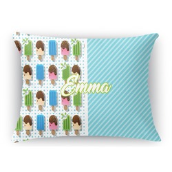 Popsicles and Polka Dots Rectangular Throw Pillow Case - 12"x18" (Personalized)