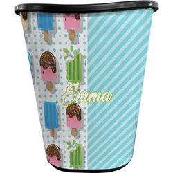 Popsicles and Polka Dots Waste Basket - Single Sided (Black) (Personalized)