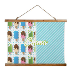 Popsicles and Polka Dots Wall Hanging Tapestry - Wide (Personalized)