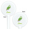 Popsicles and Polka Dots White Plastic 5.5" Stir Stick - Double Sided - Round - Front & Back