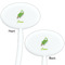 Popsicles and Polka Dots White Plastic 7" Stir Stick - Double Sided - Oval - Front & Back