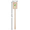 Popsicles and Polka Dots Wooden 6.25" Stir Stick - Rectangular - Dimensions