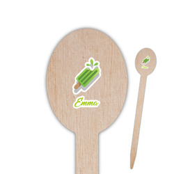 Popsicles and Polka Dots Oval Wooden Food Picks - Double Sided (Personalized)