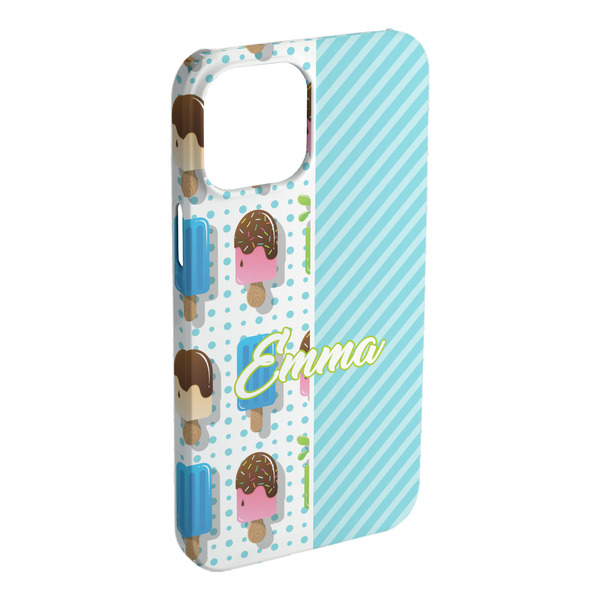 Custom Popsicles and Polka Dots iPhone Case - Plastic - iPhone 15 Plus (Personalized)