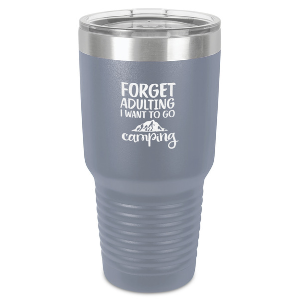 Custom Camping Quotes & Sayings 30 oz Stainless Steel Tumbler - Grey - Single-Sided