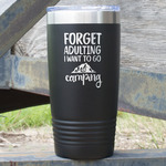 Camping Quotes & Sayings 20 oz Stainless Steel Tumbler - Black - Single Sided