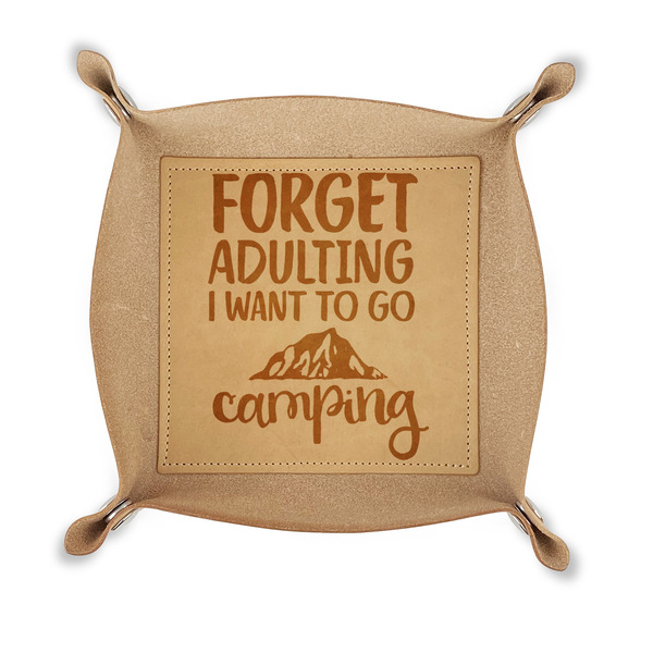 Custom Camping Quotes & Sayings Genuine Leather Dice Tray