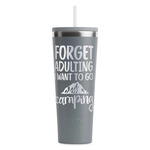 Camping Quotes & Sayings RTIC Everyday Tumbler with Straw - 28oz - Grey - Double-Sided