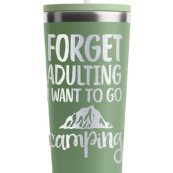 Camping Quotes & Sayings RTIC Everyday Tumbler with Straw - 28oz - Light Green - Double-Sided