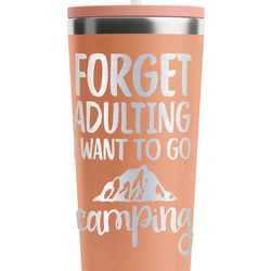 Camping Quotes & Sayings RTIC Everyday Tumbler with Straw - 28oz - Peach - Single-Sided