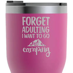 Camping Quotes & Sayings RTIC Tumbler - Magenta - Laser Engraved - Double-Sided